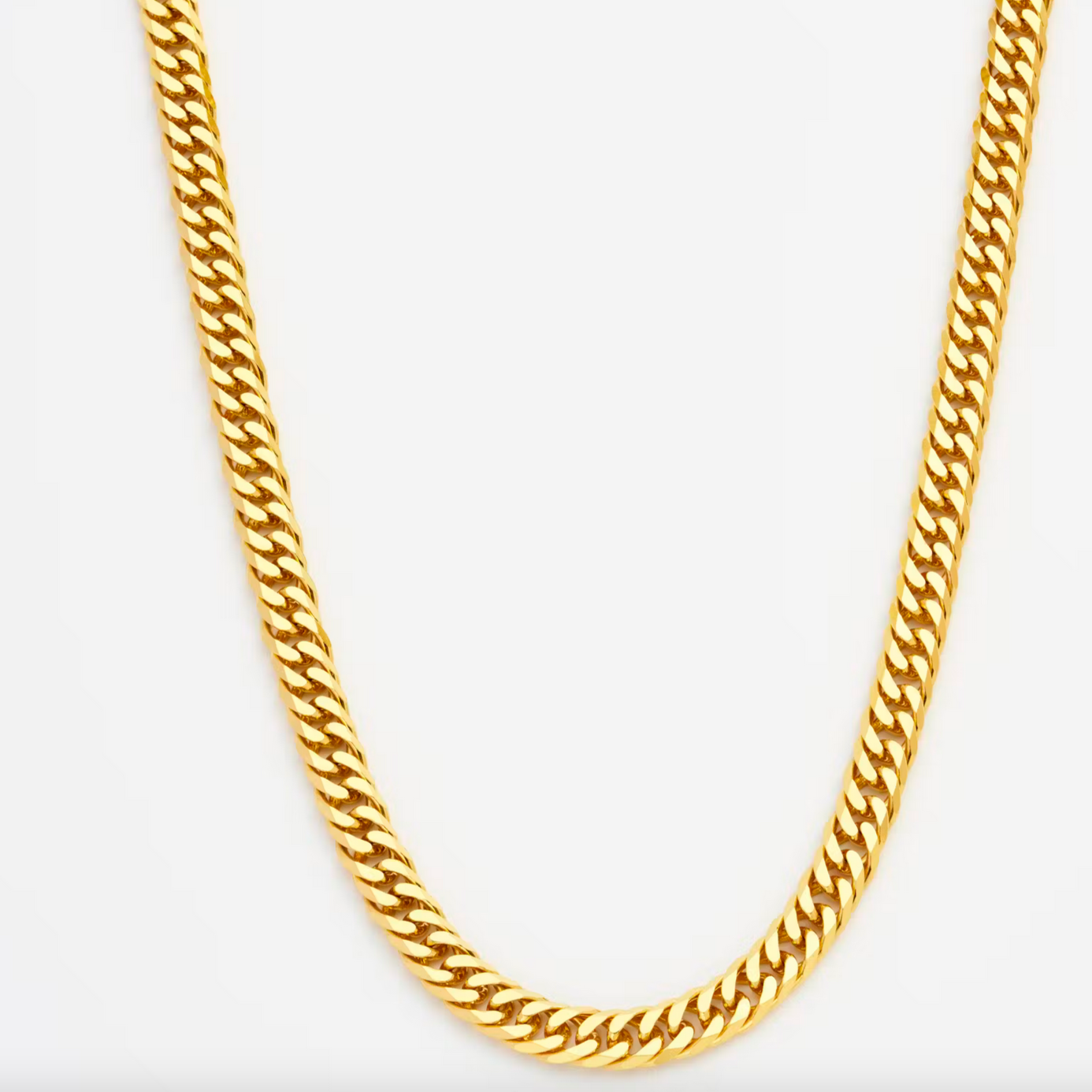 Statement Diamond Cut Double Curb Chain Necklace