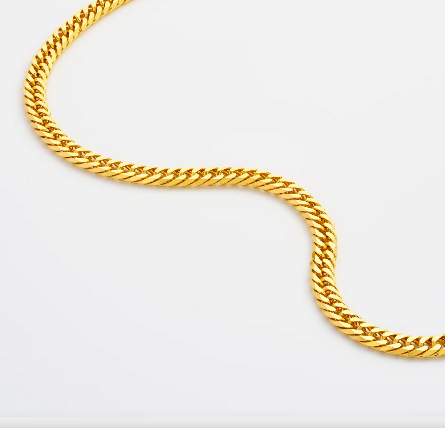 Statement Diamond Cut Double Curb Chain Necklace