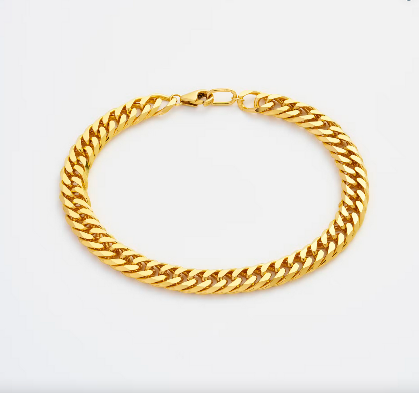 Statement Diamond Cut Double Curb Chain Bracelet